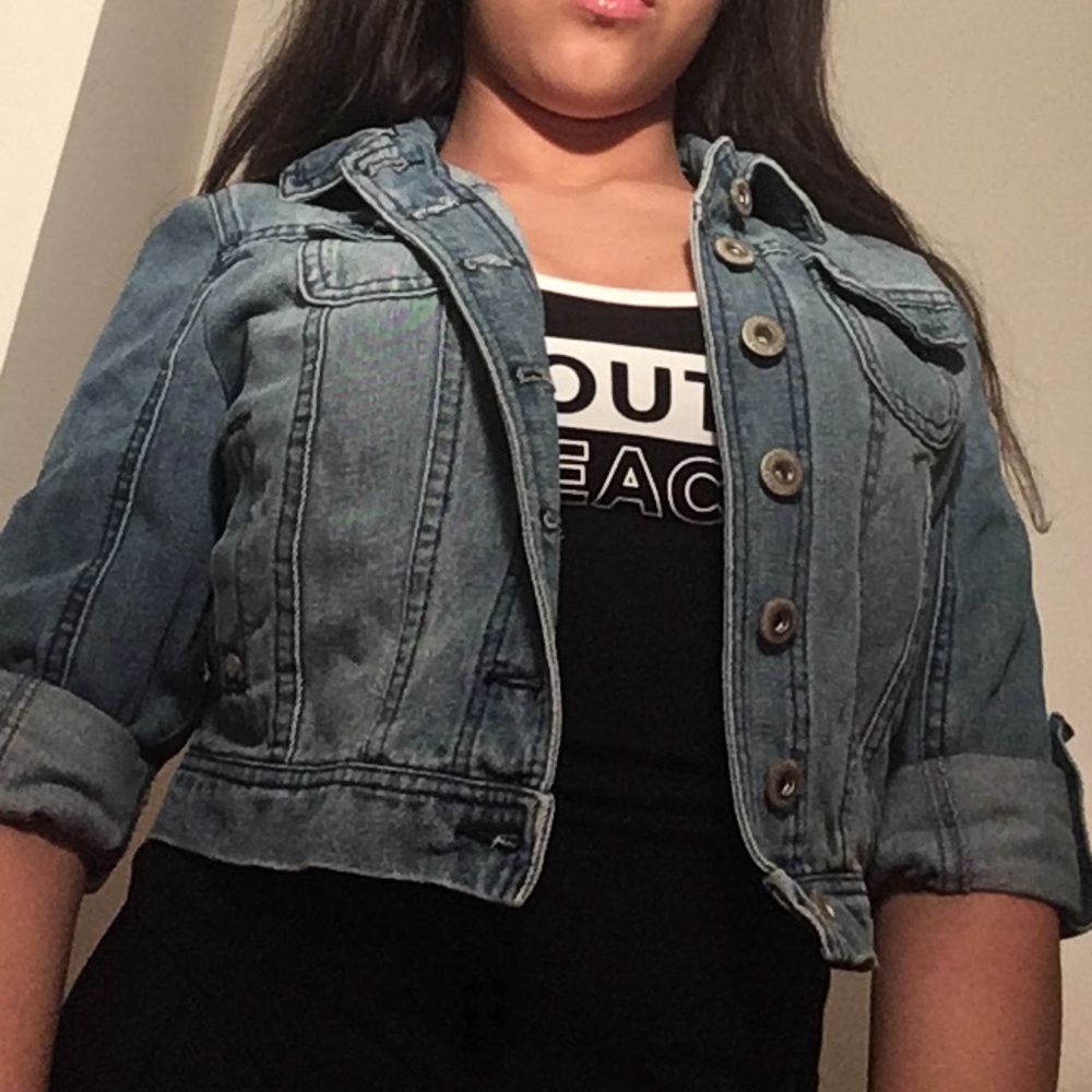 cropped jean jacket